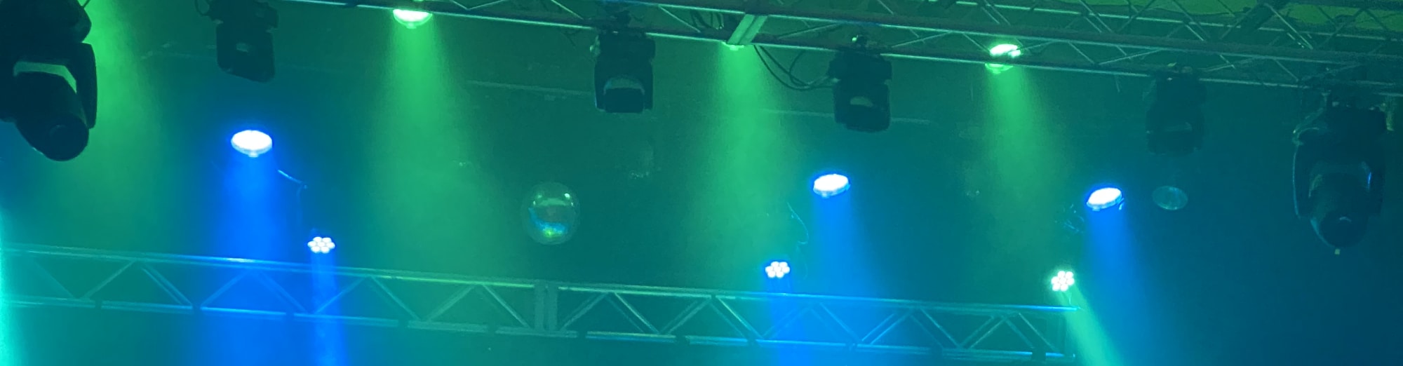 blue and green theater stage lights Biloxi